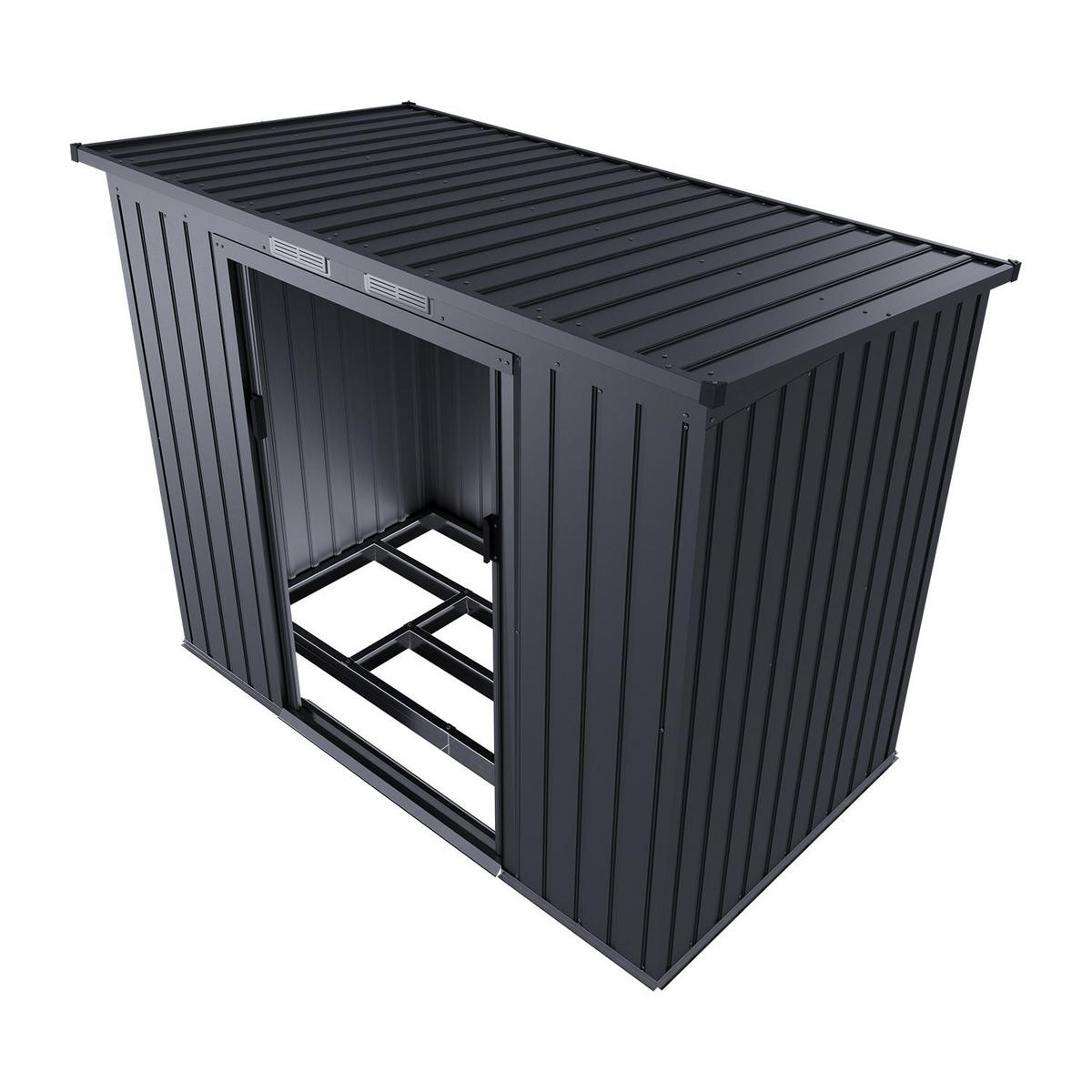 GERÄTESCHUPPEN M dunkelgrau - Dunkelgrau, Metall (218/174/132cm) - Juskys