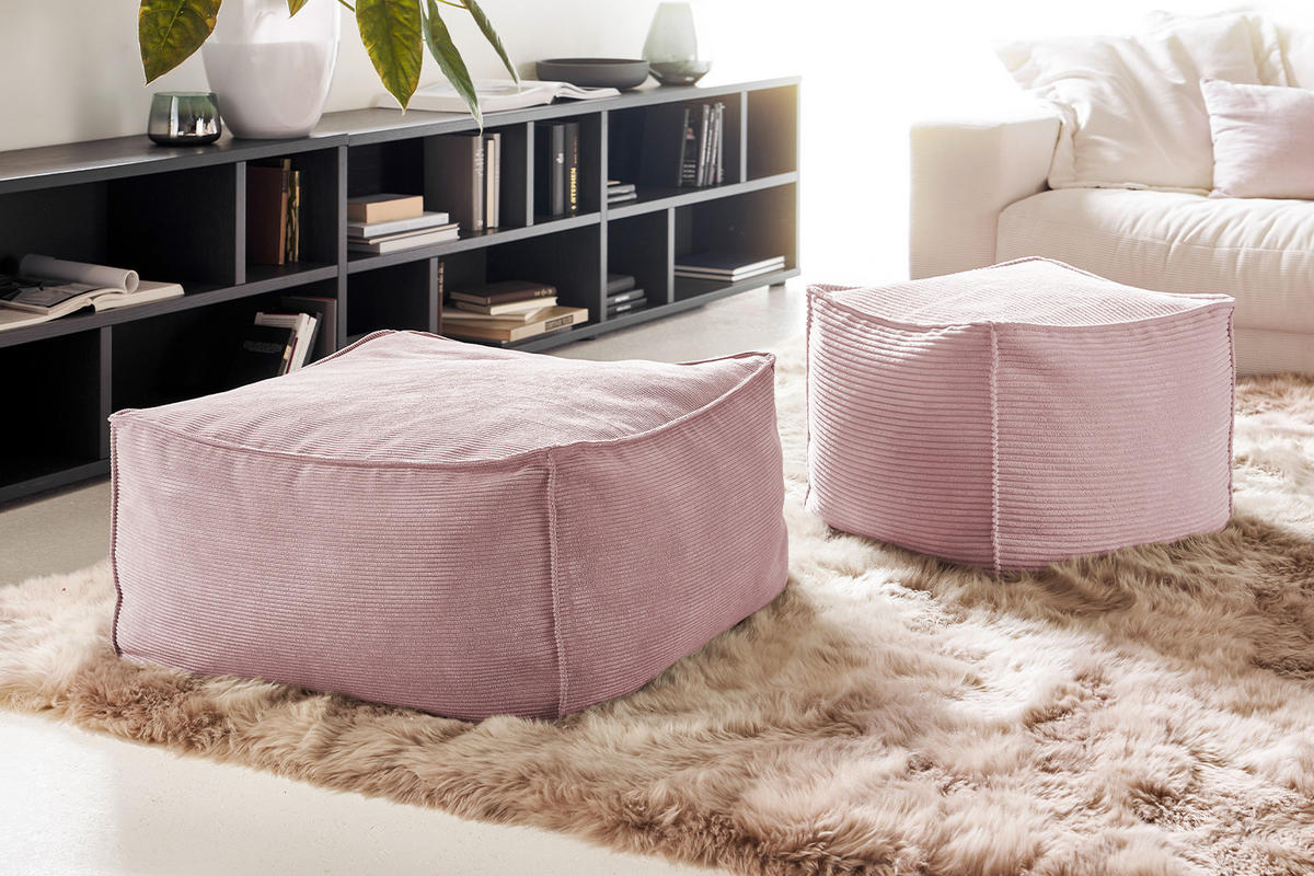 HOCKER ALEA Pink - Pink, Textil (86/38/86cm) - KAWOLA