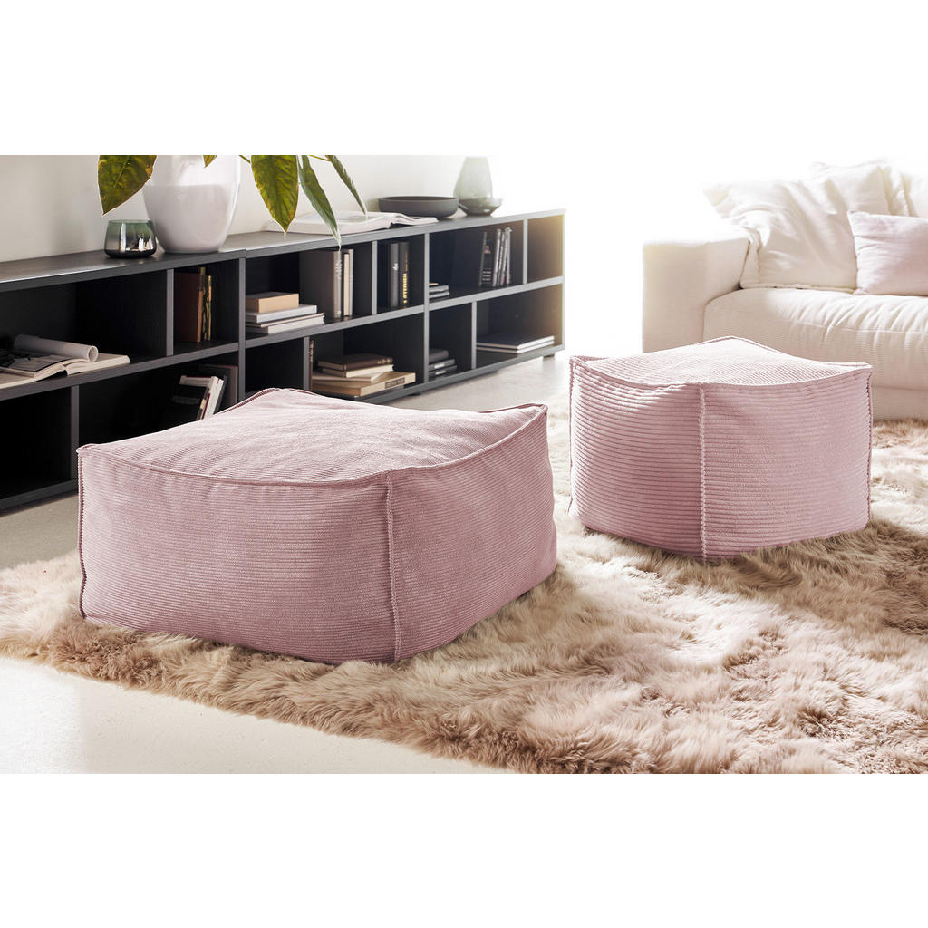 Thumbnail - Kawola Hocker, Pink, Textil, Rechteckig, 86x38x86 cm, Wohnzimmer, Hocker, Sitzhocker