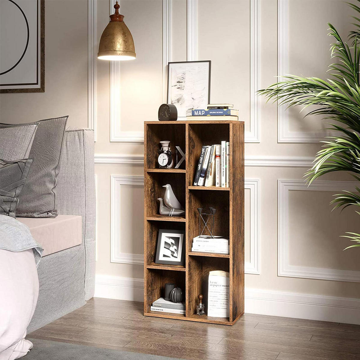 BÜCHERREGAL WÜRFELREGAL - Braun, Holzwerkstoff (24/106/50cm) - Hansiro