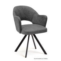 ARMLEHNSTUHL (2er-Set) Debor 59x87x61 Schwarz/Grau - Schwarz/Grau, Kunststoff (61/87/59cm) - 58aufmkessel