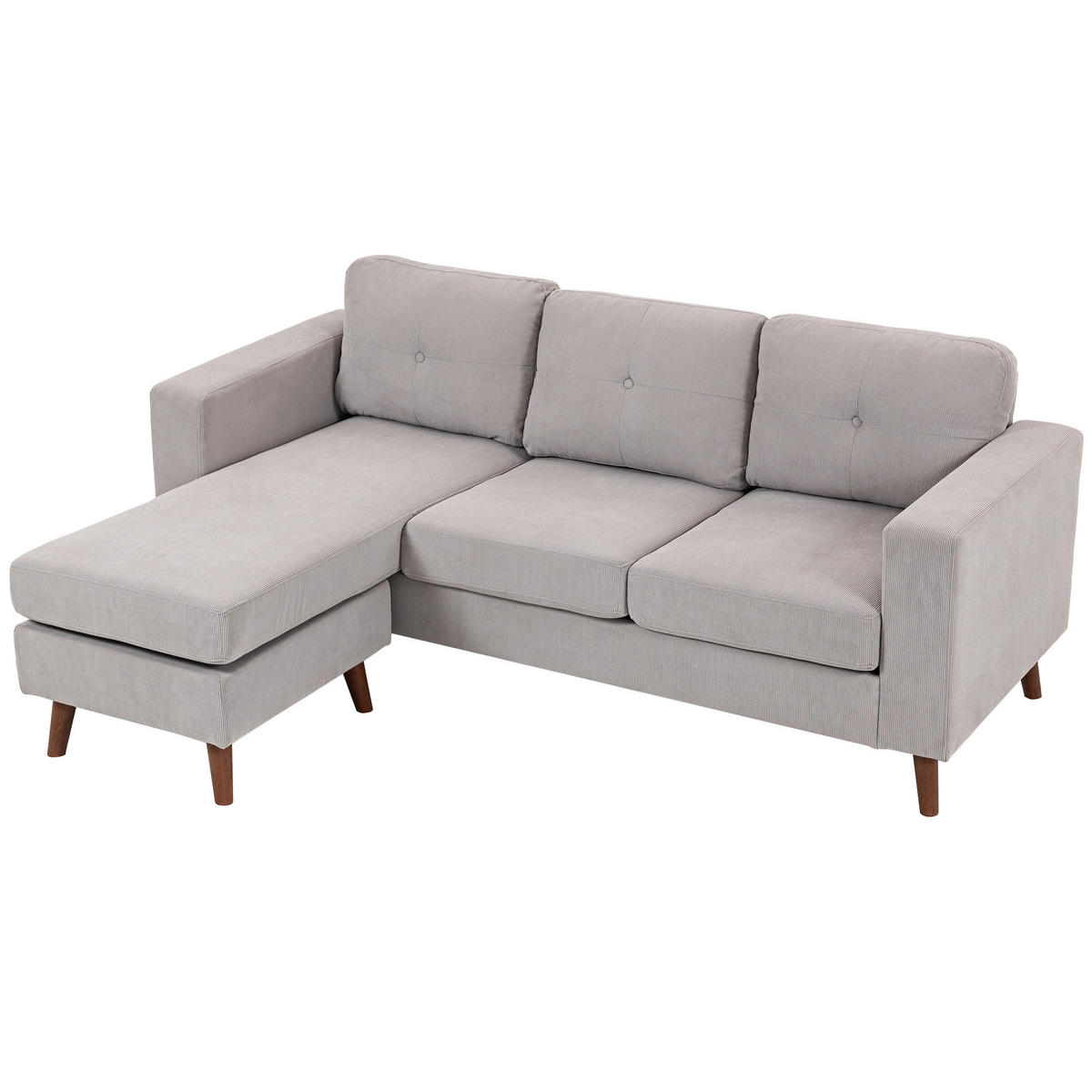 ECKSOFA Hellgrau 192/137/84 cm - Hellgrau, Textil (192/137cm) - PANGIVO