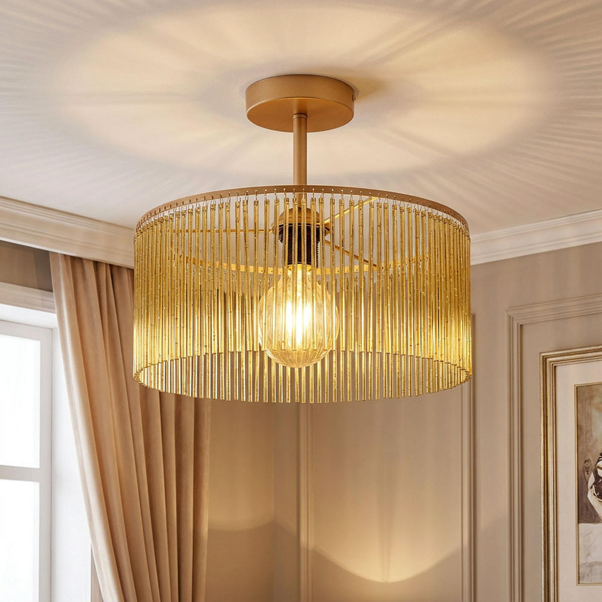 LED DECKENLEUCHTE Leeds Gold - Goldfarben, Metall (35/35/32cm) - Nowa