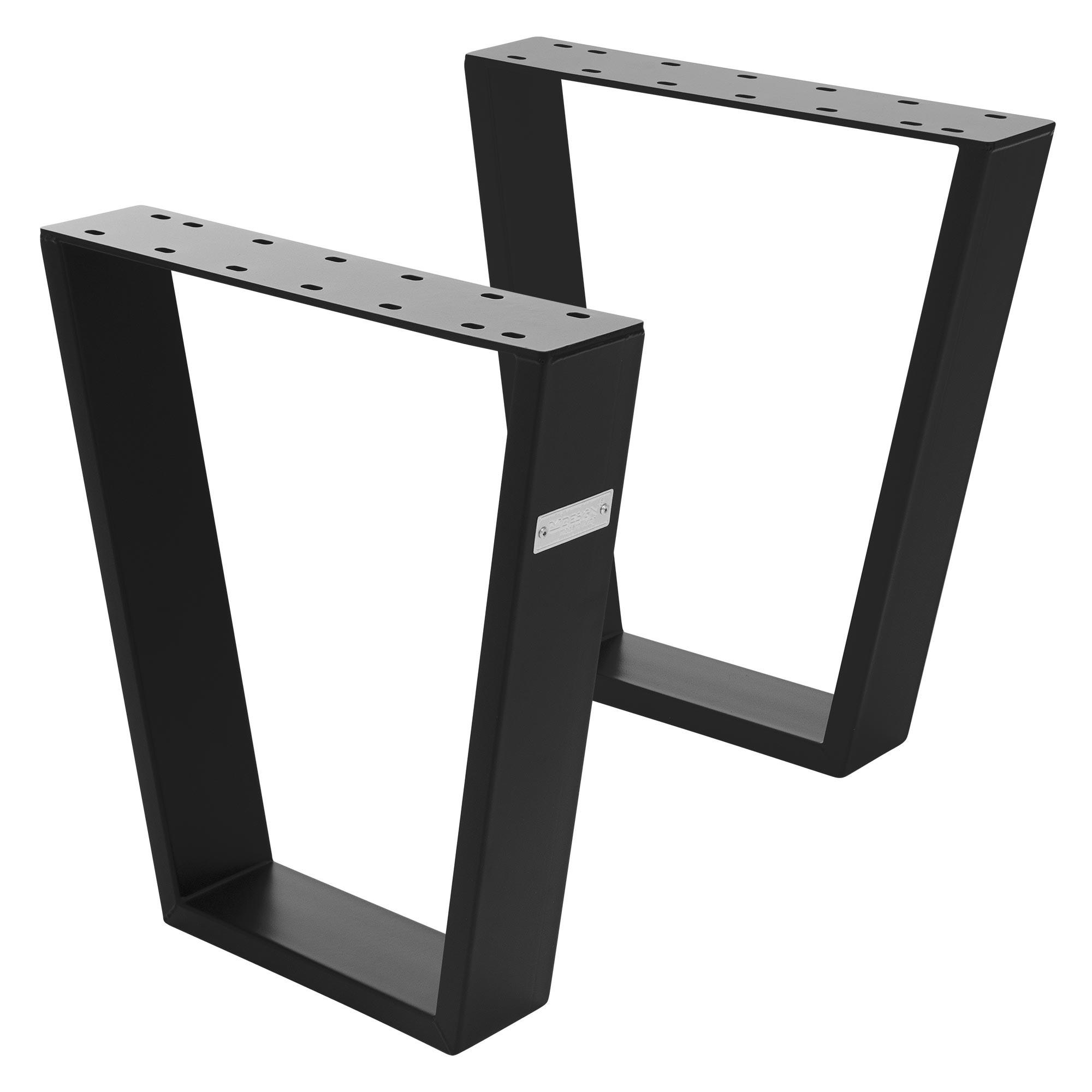 TISCHBEINE 2er Set V-Form 40 x 43 cm Schwarz - Schwarz, Metall (40/8/43cm) - ML-DESIGN