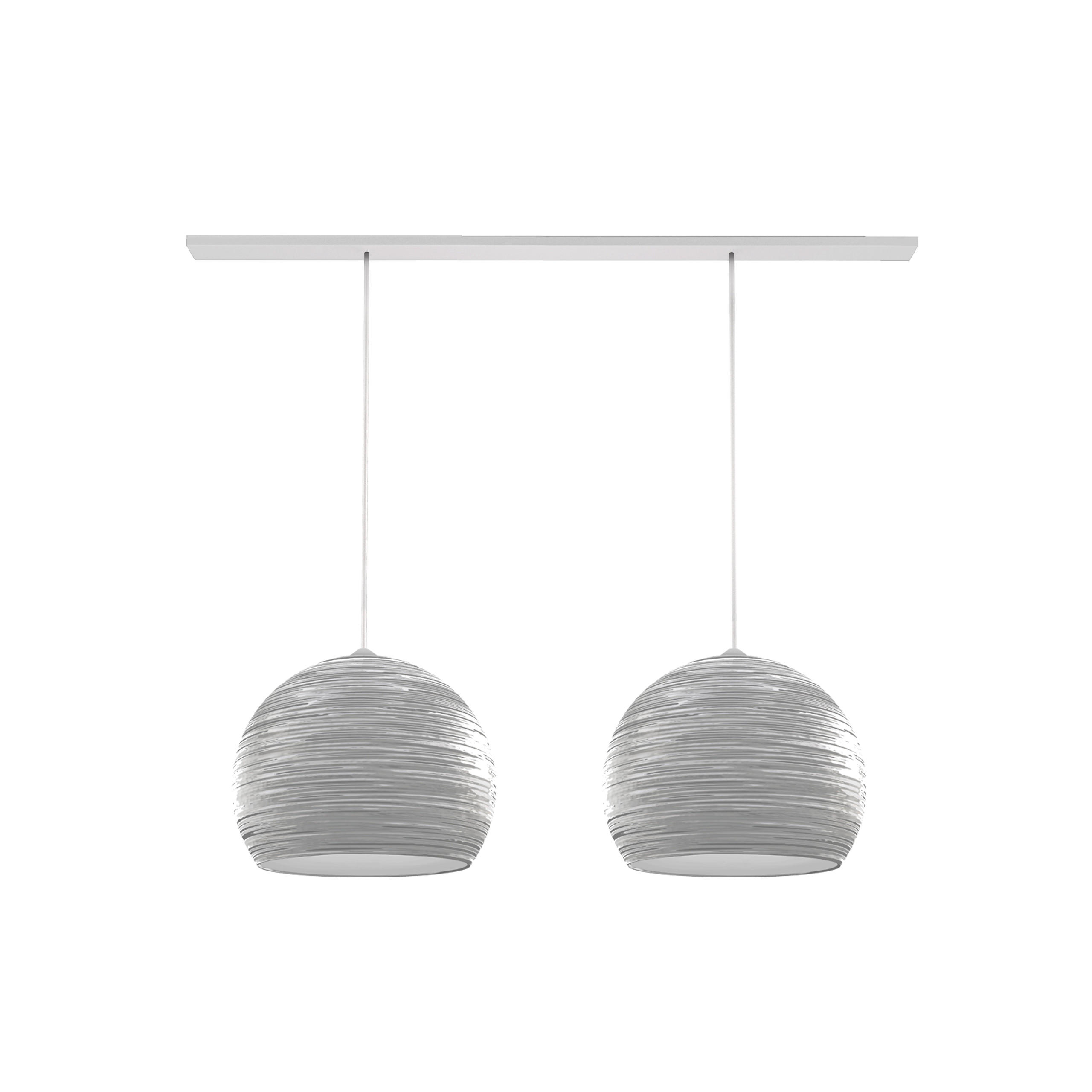 HÄNGELEUCHTE Focus X2 - Weiß Hochglanz, Metall (70/25/20cm) - Lumicom