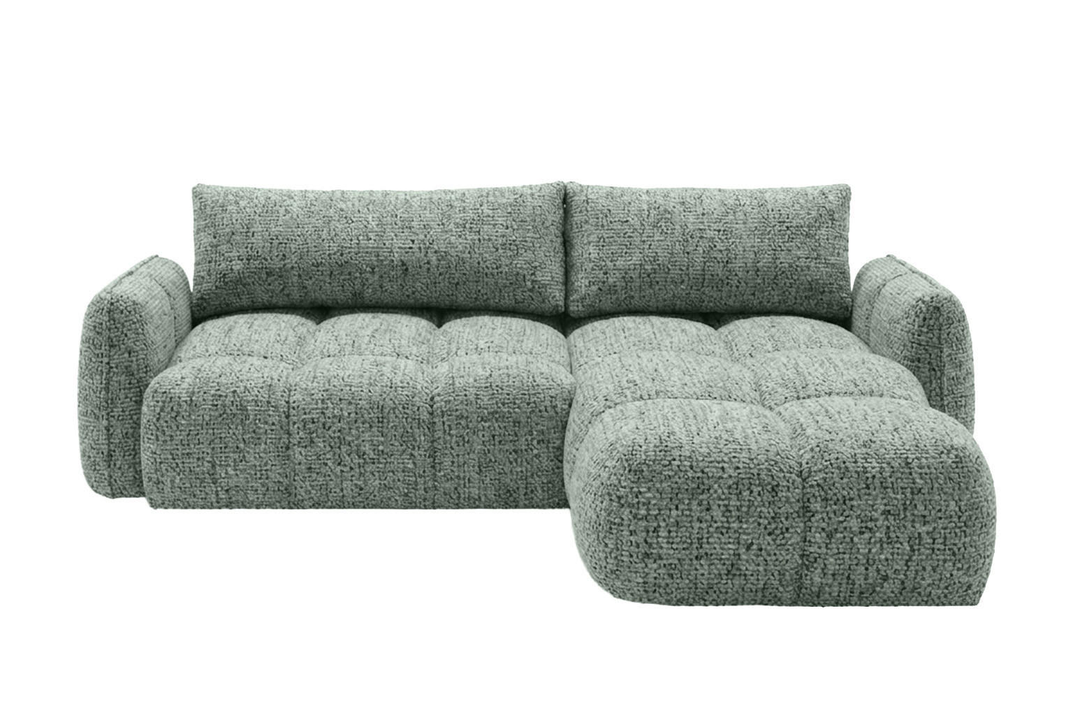 ECKSOFA L-Form Mit Schlaffunktion, Chenillestoff Puente, Mintz, Rechts, BELVEDER L - Mintgrün, Holz (250/168cm) - Kaiser Möbel