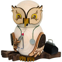 RAUCHFIGUR Eule Arzt 15 cm - Multicolor, Holz (10/15/10cm)