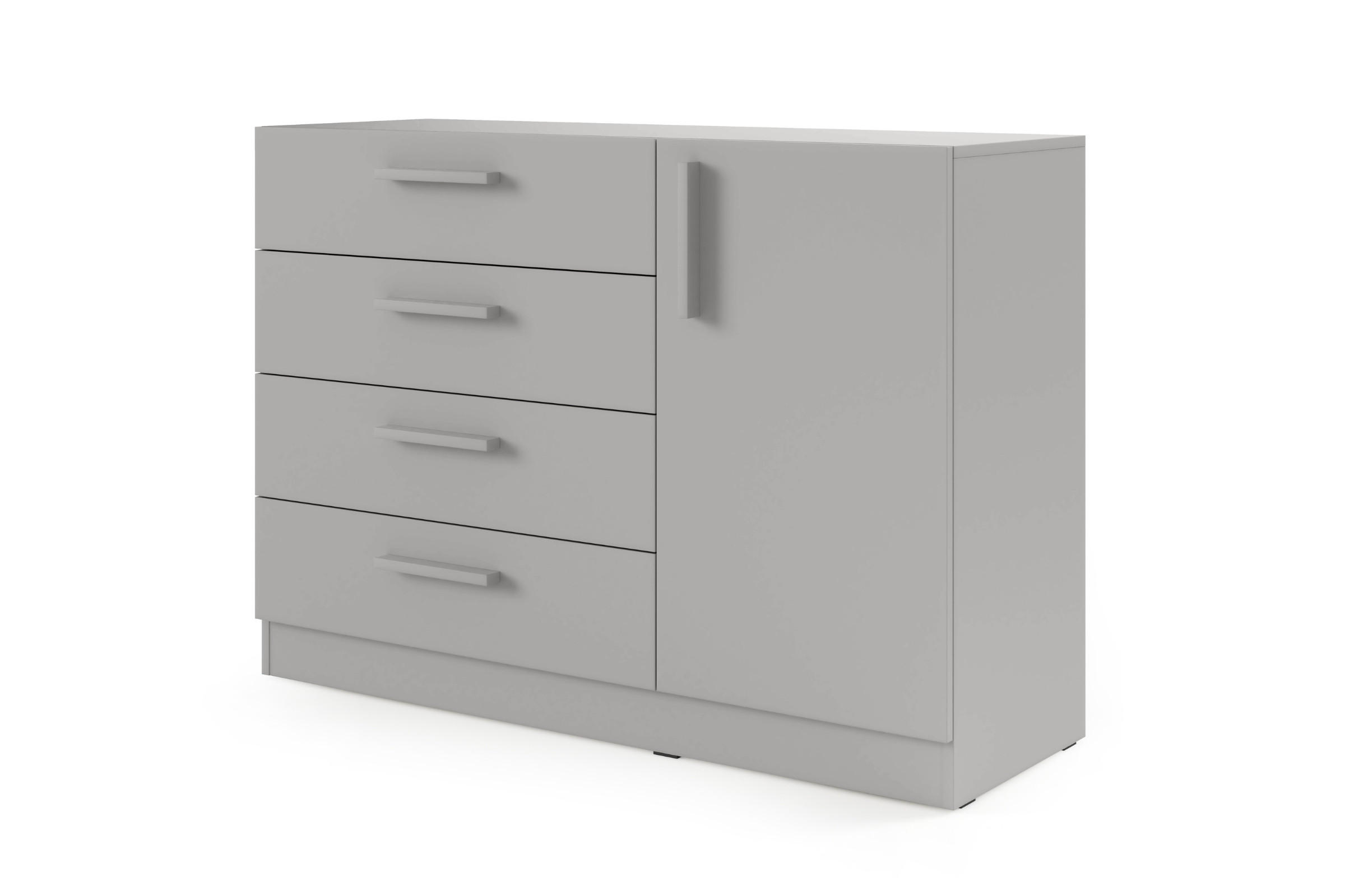 KOMMODE BRISSO BRK2 120,5/85/40 cm in Platingrau - Grau, Holzwerkstoff (121/85/40cm) - Deine Möbel 24