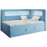 BOXSPRINGBETT JUNIOR GOLD 3 90/200 Blau - rechte Seite - Blau, Holz/Textil (90/200cm) - MKS