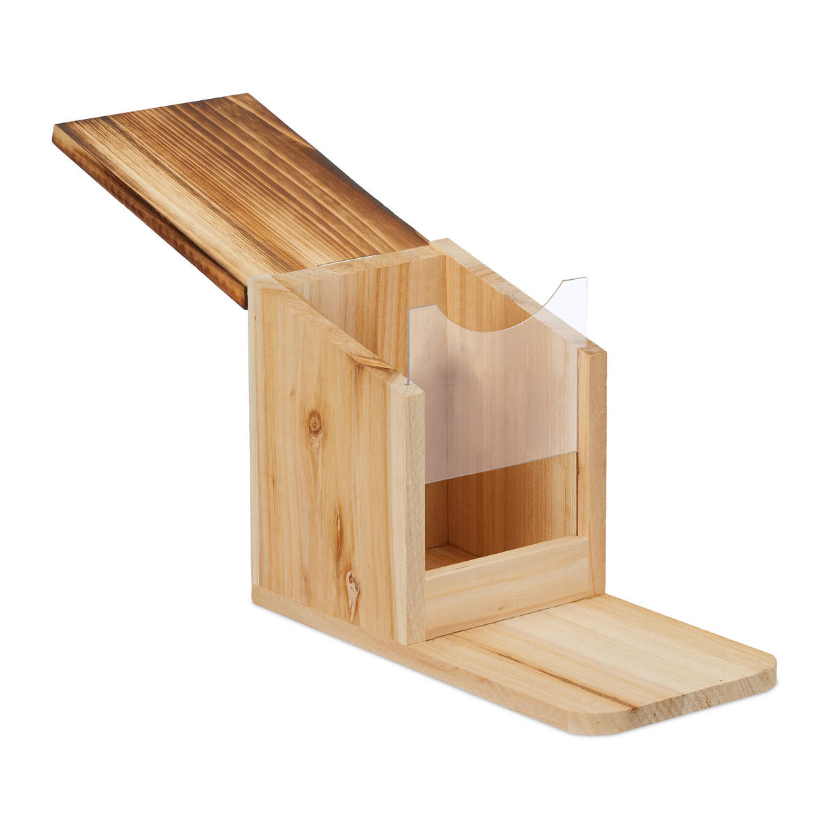 EICHHÖRNCHENFUTTERHAUS - Hellbraun, Holz/Kunststoff (12/17.5/25cm) - Relaxdays