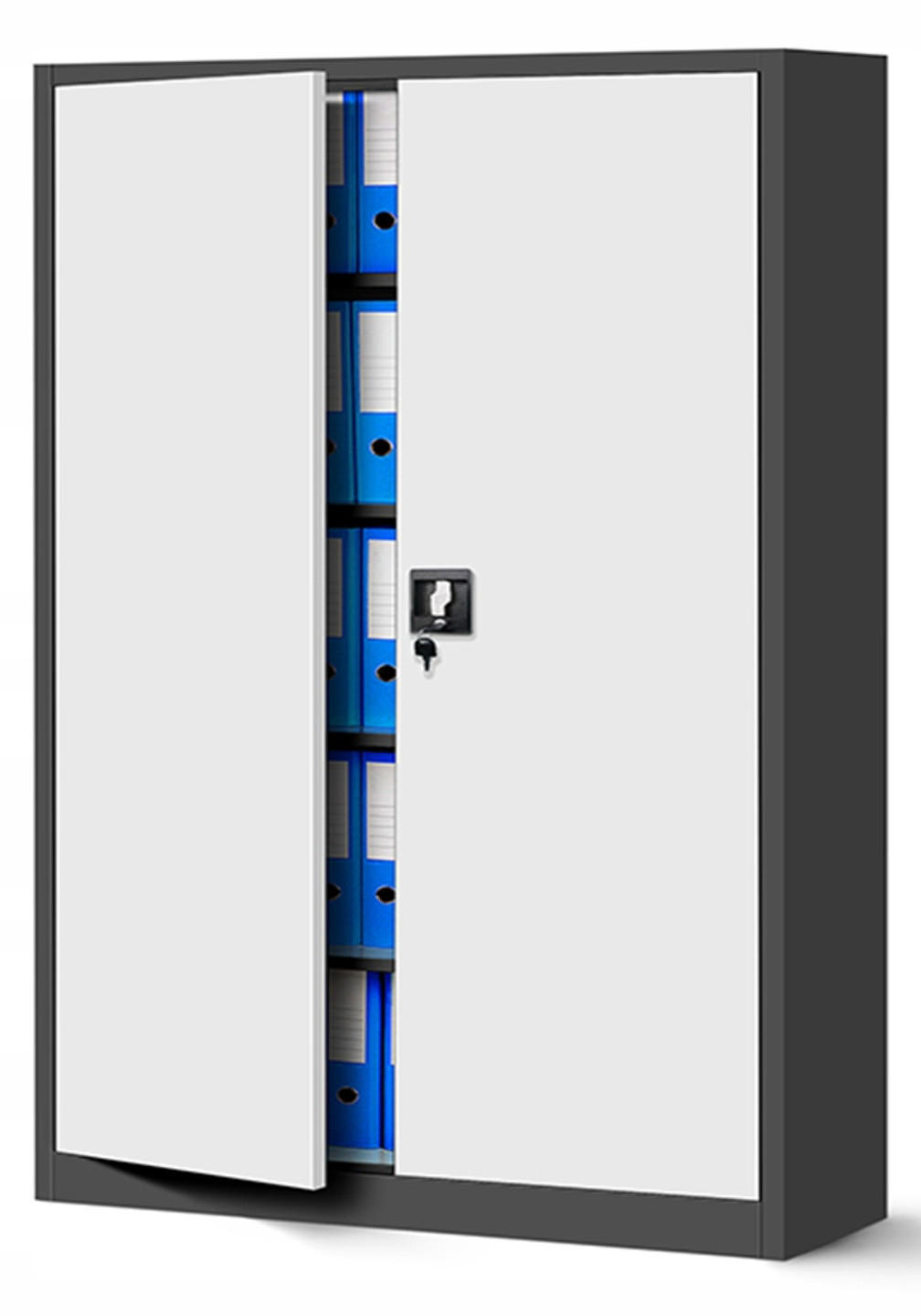 AKTENSCHRANK JAN II - Anthrazit/Weiß, Metall (115/185/40cm) - Jan Nowak