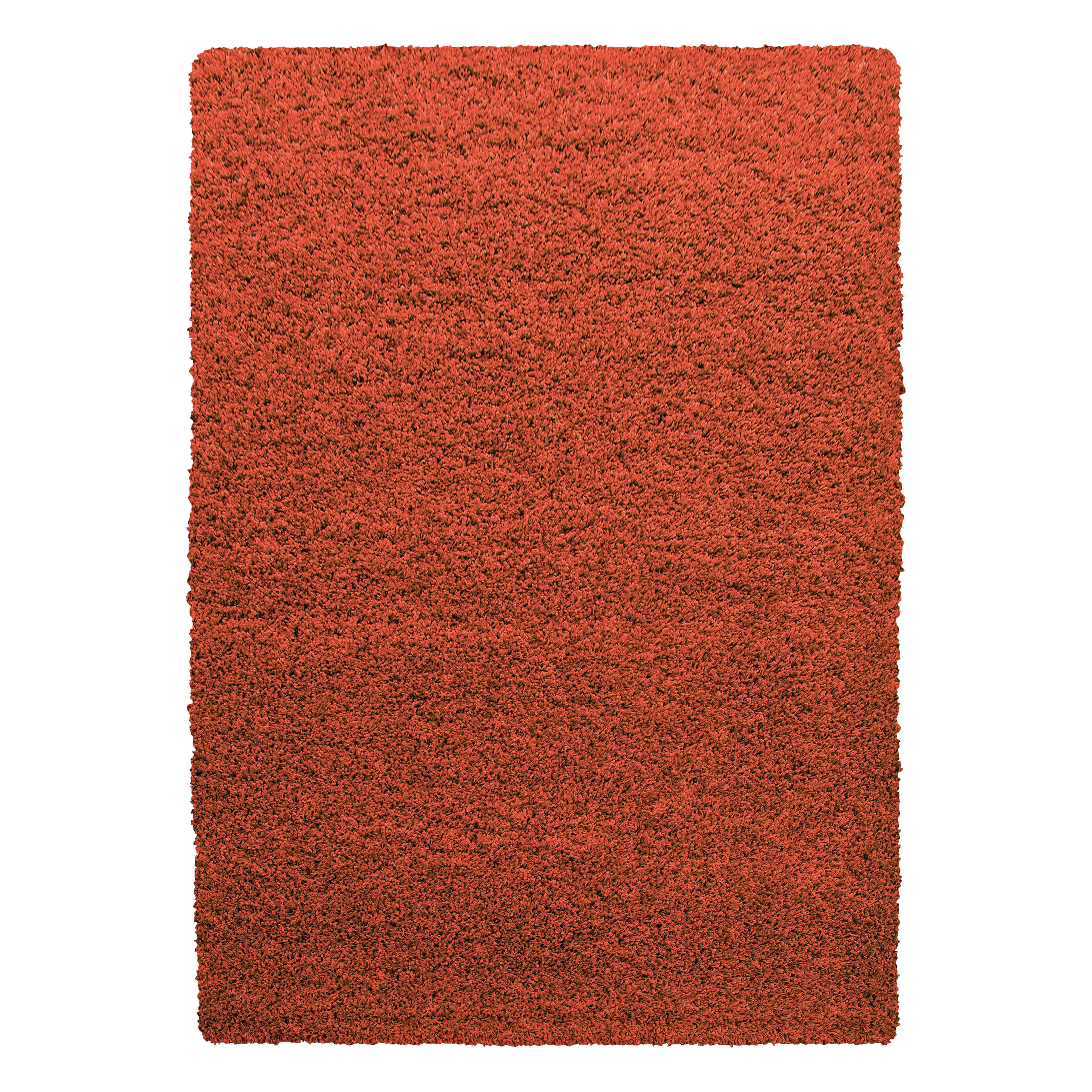 TEPPICH Hochflor Unifarben Polypropylen Wohnzimmer Shaggy Terrakotta Rechteckig 120x170 - Orange, Textil (120/170cm) - KADIMA DESIGN