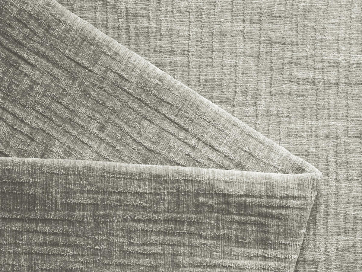 3-SITZER SOFA Links Chenille Stoff Grau - Silberfarben/Braun, Holz/Textil (258/73/95cm) - Makamii