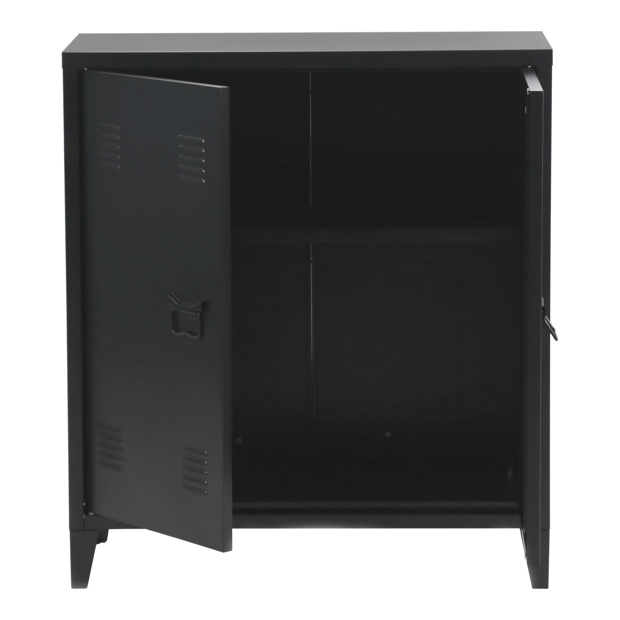 METALLSCHRANK Oripää - Schwarz, Metall (80/90/33cm) - [en.casa]