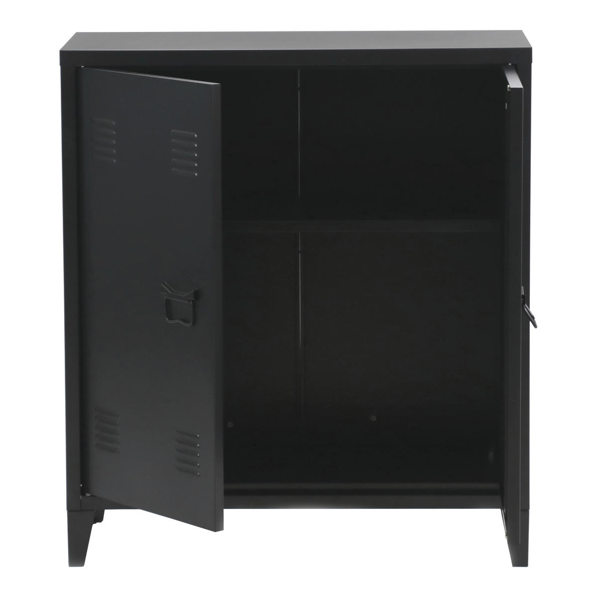 METALLSCHRANK Oripää - Schwarz, Metall (80/90/33cm) - [en.casa]