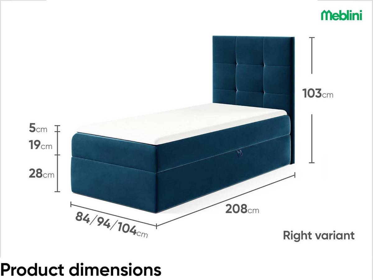 KINDERBETT MINO 2 - Dunkelblau, Holzwerkstoff (84/208cm) - Meblini