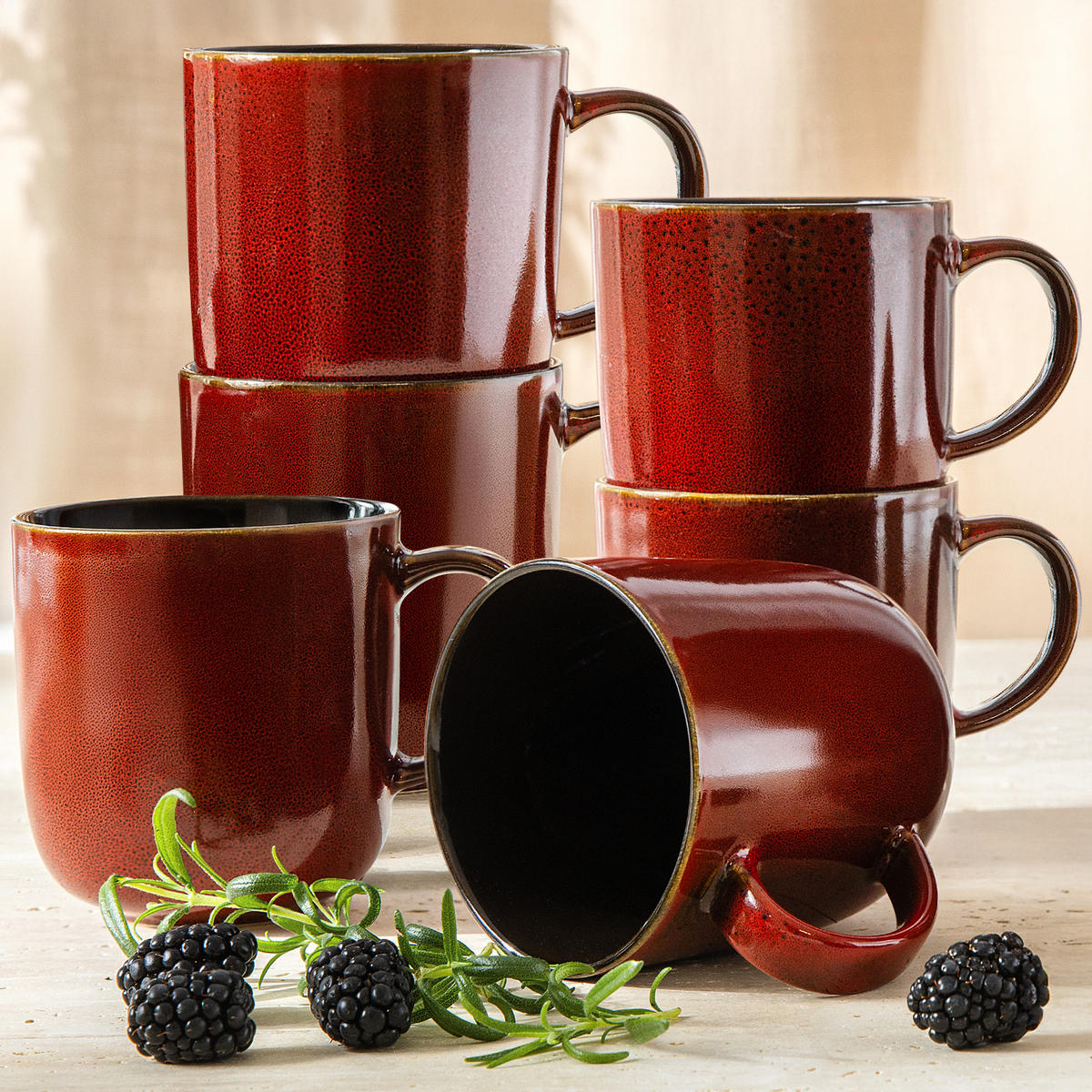 TASSEN-SET BECHER-SET GAMBIA 6-tlg - Rot, Keramik (0.4L) - Ritzenhoff Breker