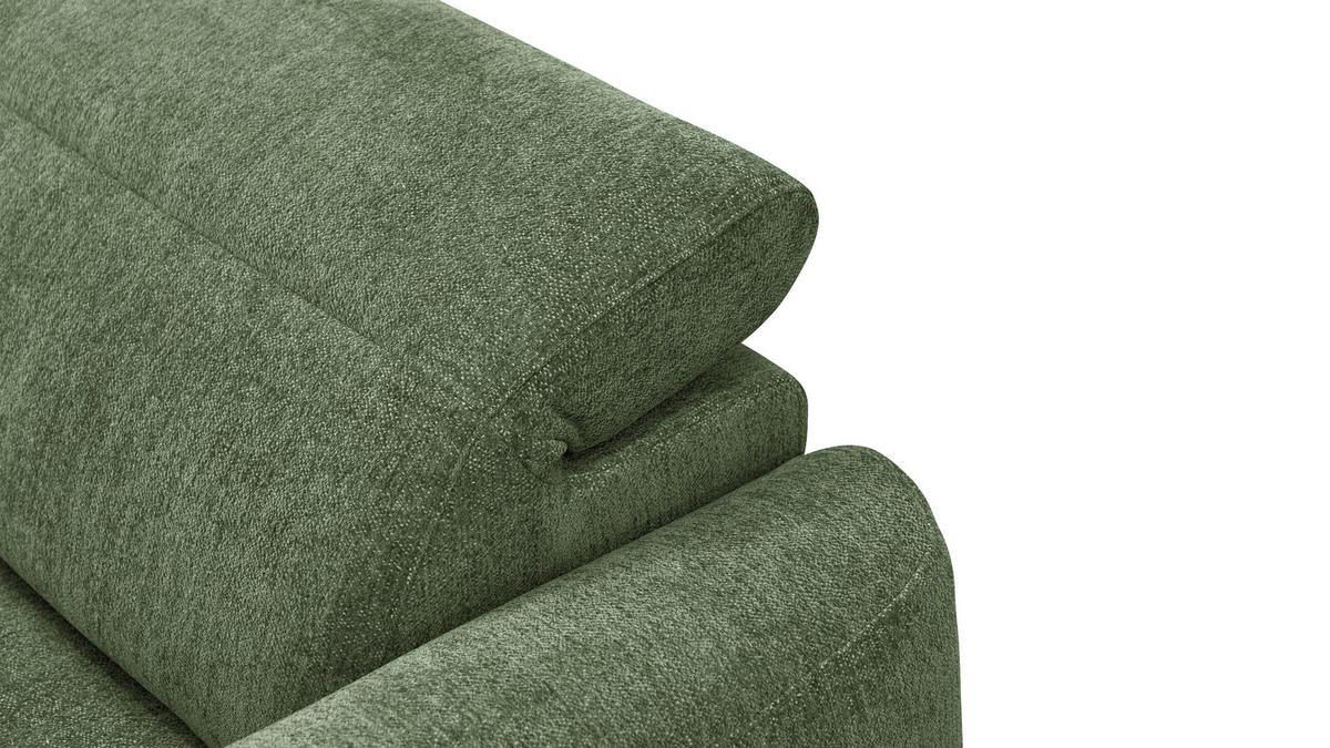 ECKSOFA NERO 4-Sitzer, dunkelgrün - Dunkelgrün/Schwarz, Holz/Textil (272/81/159cm) - Courtois Laville