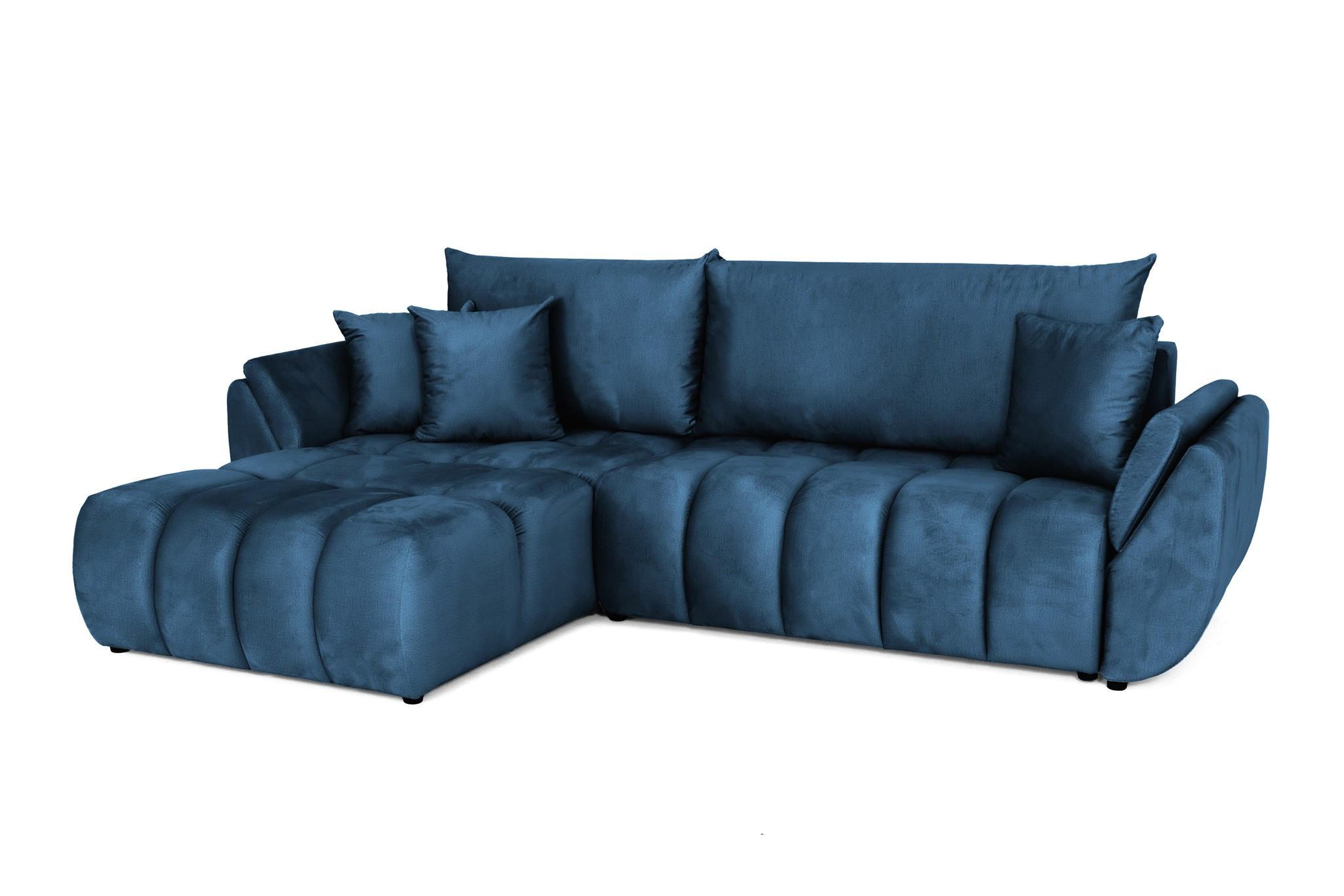 ECKSOFA Collin Mit Schlaffunktion - Blau, Holzwerkstoff/Textil (280/185cm) - Fun Möbel