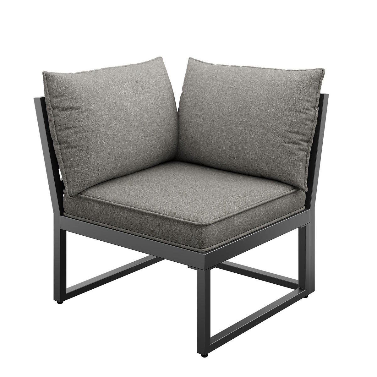 GARTENSETS aus Eisen Grau mit modularer Sitzgruppe im X-Design - Grau, Metall - Modfu