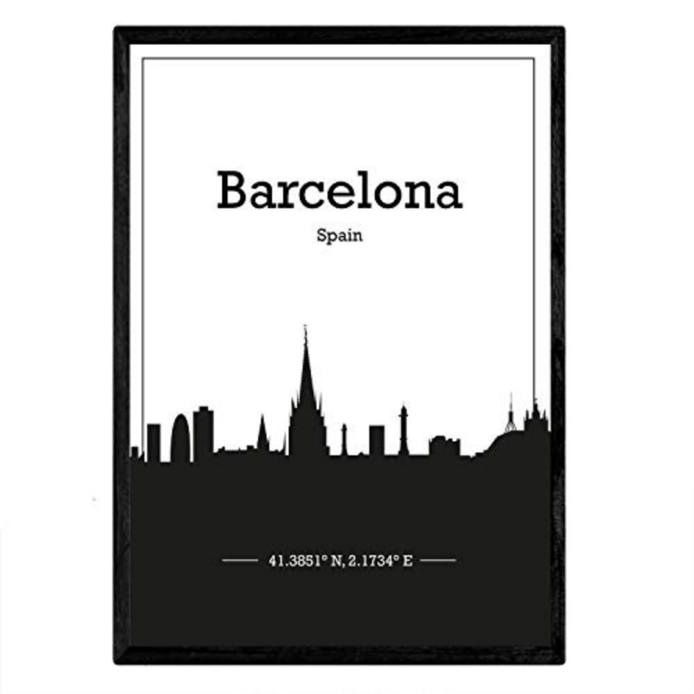 POSTER Barcelona Skyline A3 Rahmenlos - Klar, Papier (29.7/5/42cm) - Nacnic