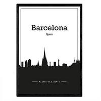 POSTER Barcelona Skyline A3 Rahmenlos - Klar, Papier (29.7/5/42cm) - Nacnic