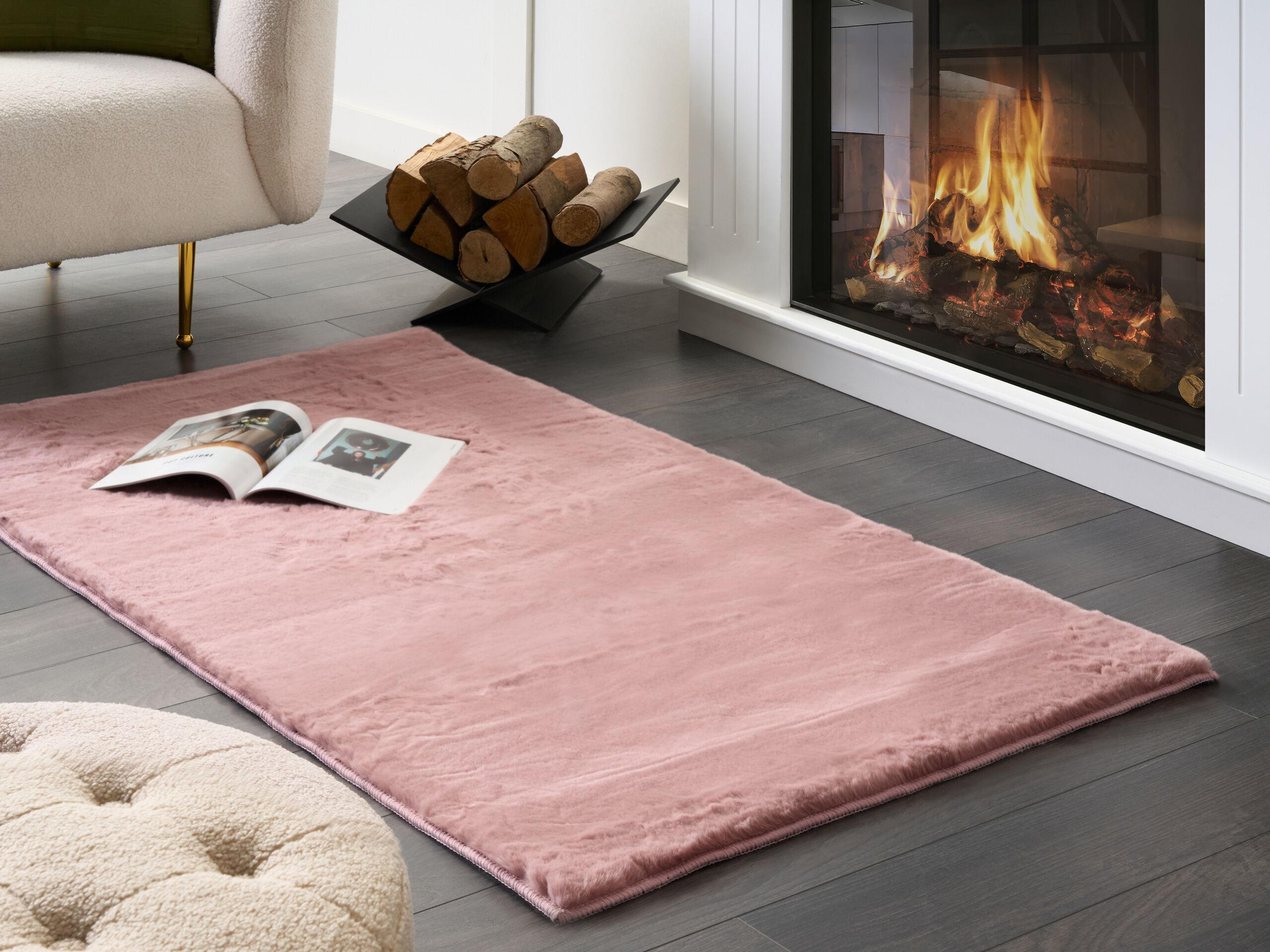 SHAGGY-KUNSTFELLTEPPICH Mirpur 150/80 cm - Pink, Kunststoff (80/150cm) - Beliani