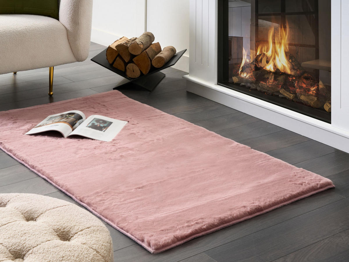 SHAGGY-KUNSTFELLTEPPICH Mirpur 150/80 cm - Pink, Kunststoff (80/150cm) - Beliani
