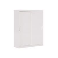 SCHWEBETÜRENSCHRANK TELA 100/205/60cm 2-türig Weiß - Weiß, Holzwerkstoff (100/205/60cm) - MASSENO