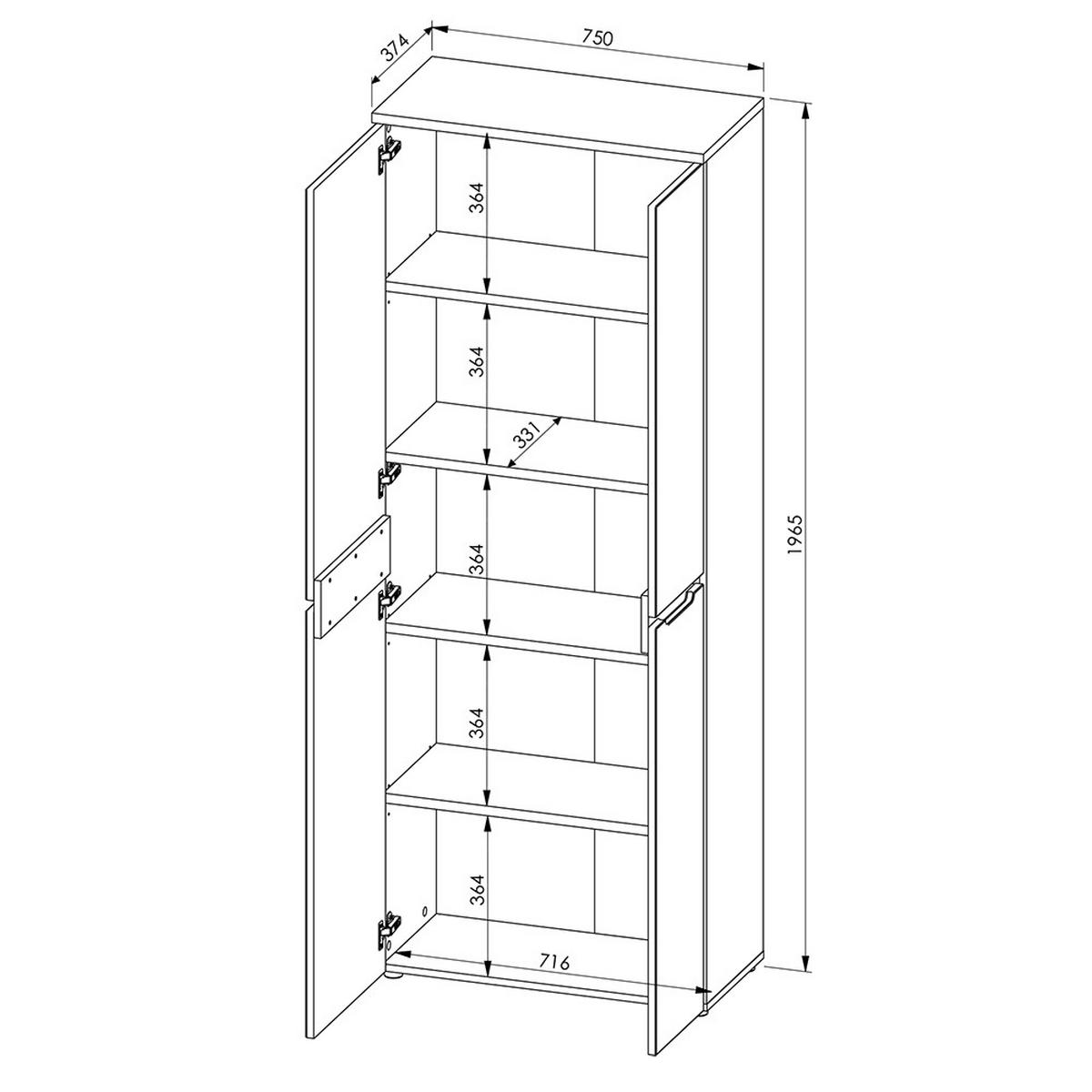 AKTENSCHRANK Manresa-36 - Braun, Holzwerkstoff (75/197/38cm) - Lomado