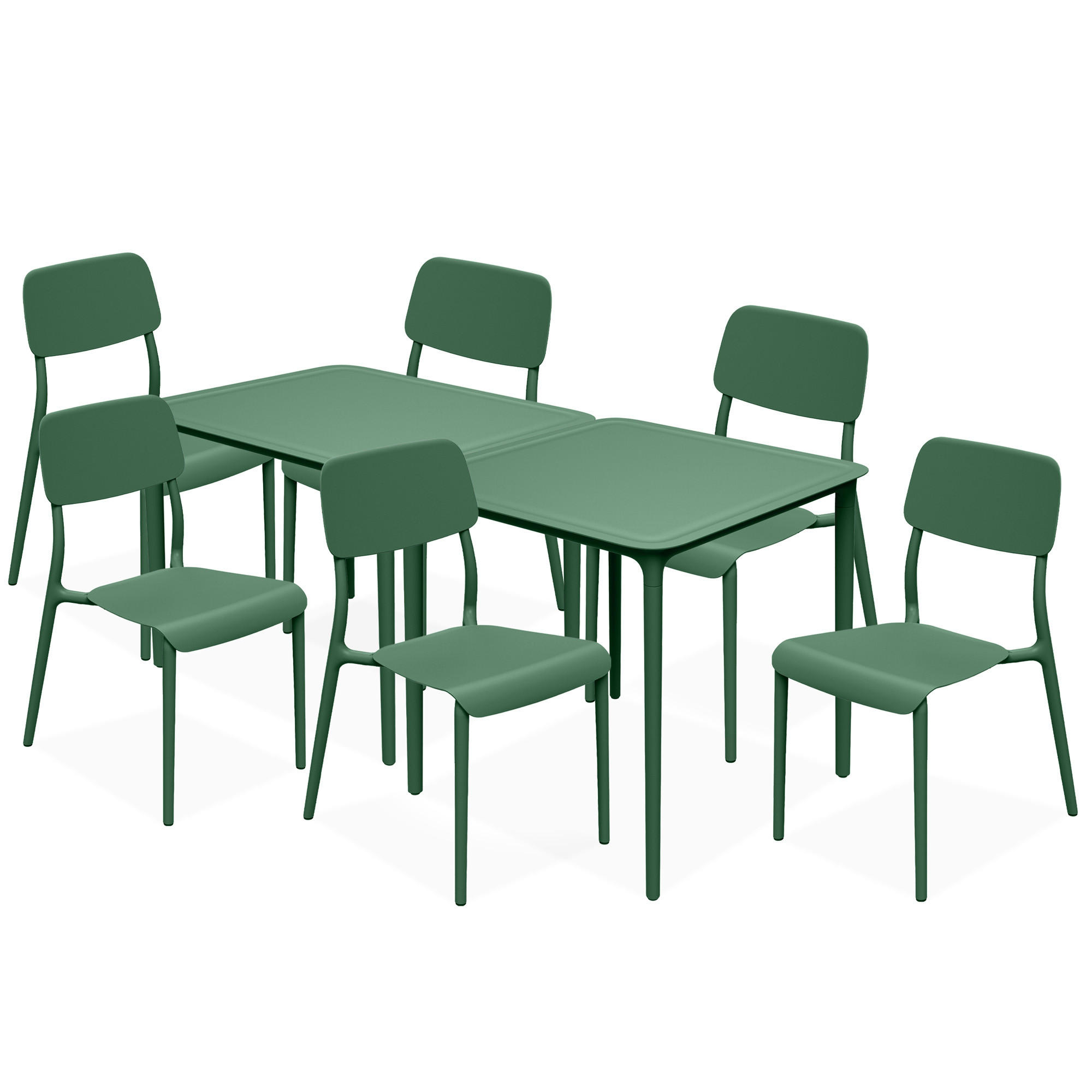 GARTENMÖBEL-SET GALIO, 8-tlg - Grün, Kunststoff - KONSIMO®
