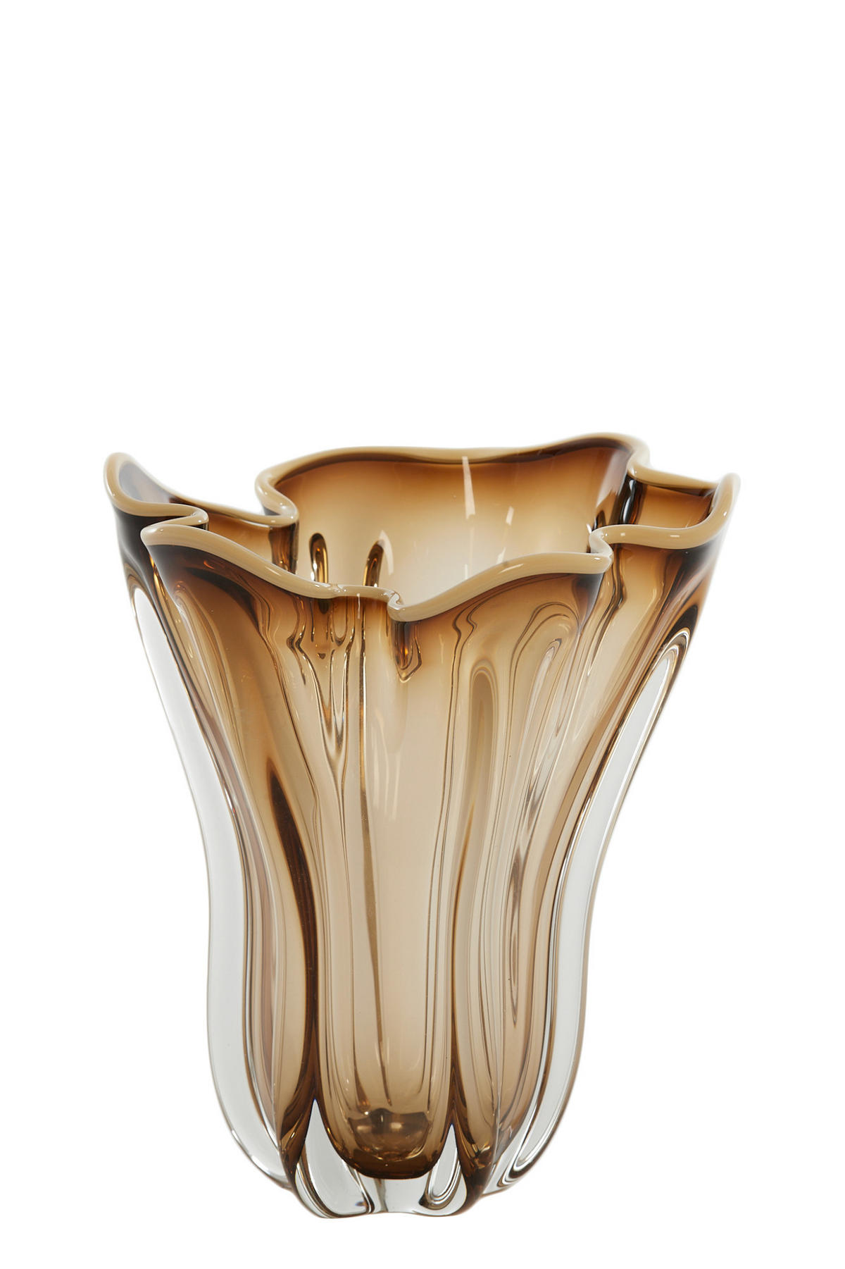 VASE Kazuno Braun Ø22/27 cm - Braun, Glas (22/27cm) - Light & Living