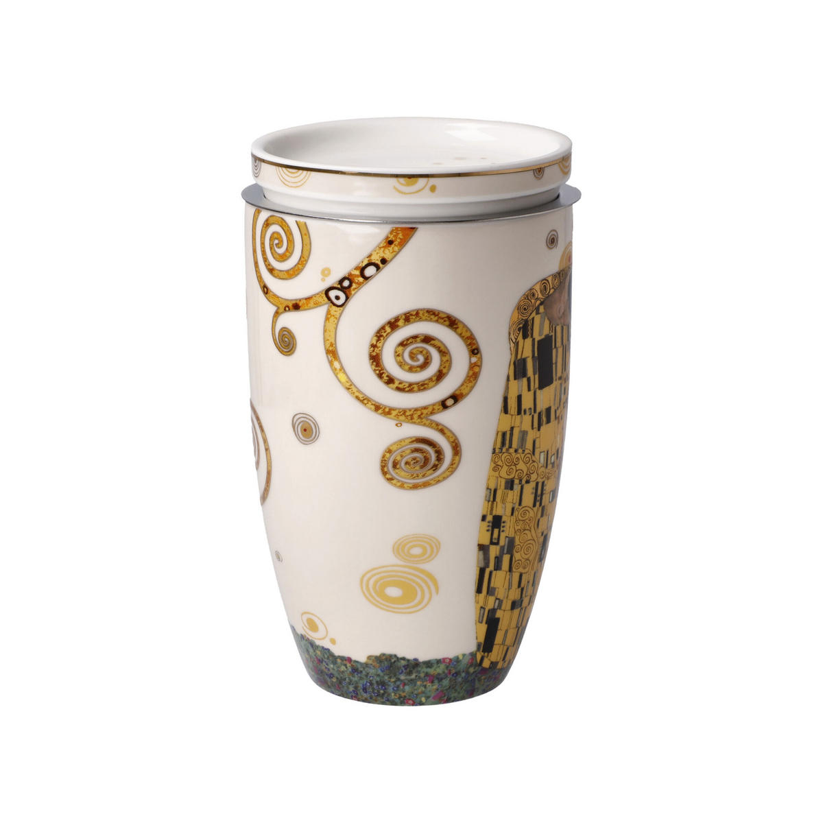 TEETASSE Gustav Klimt - Der Kuss, Fine Bone China, Bunt - Multicolor, Keramik (0.45L) - Goebel