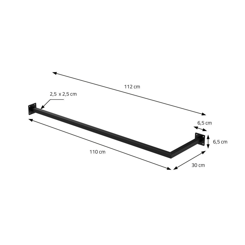 Thumbnail - Ml-Design Kleiderstange, Schwarz, Metall, 30x6.5x112 cm, Garderobe, Garderobenzubehör