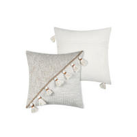 DEKOKISSEN mit Fransen Ziana 45/45/2 cm - Beige, Naturmaterialien (45/45cm) - STOF