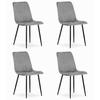 ESSZIMMERSTUHL 4-er Set JEWA hellgrauer Sitz - Hellgrau, Textil (43/90/51cm) - Valora