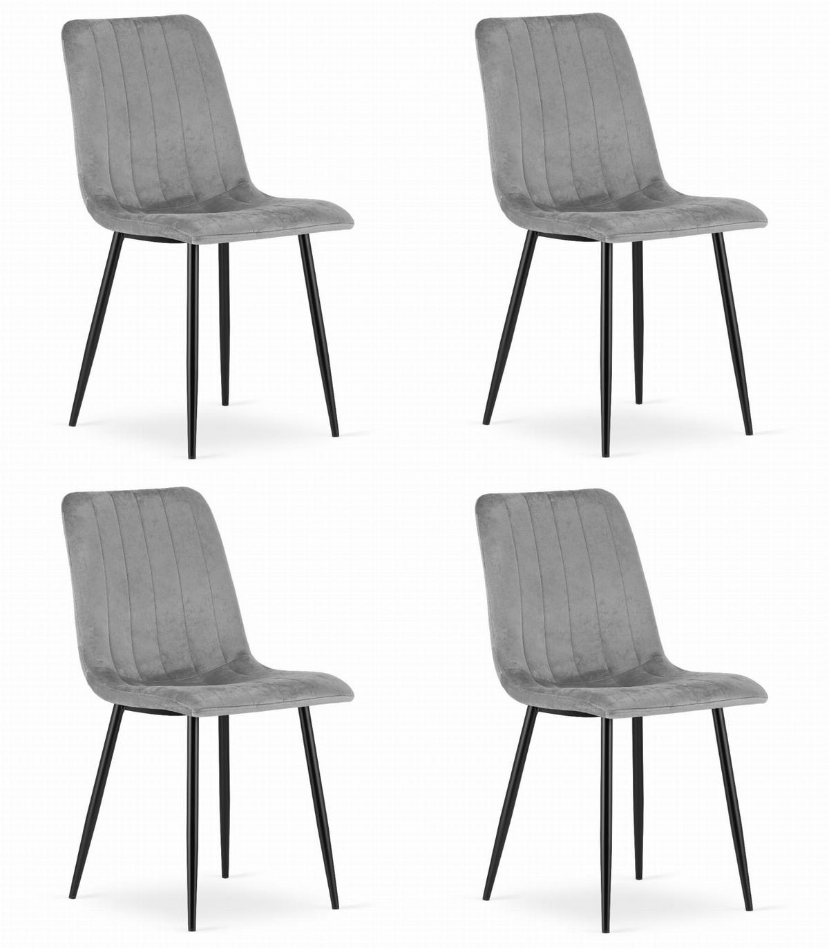 ESSZIMMERSTUHL 4-er Set JEWA hellgrauer Sitz - Hellgrau, Textil (43/90/51cm) - Valora