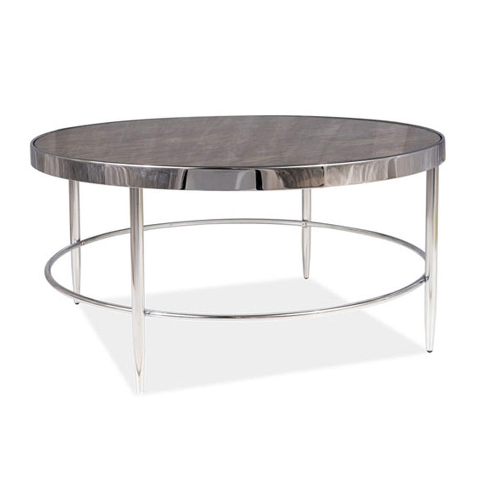COUCHTISCH Aurora Marmor / Chrom 82 / 82 / 40cm - Schwarz/Grau, Holz/Metall (82/82/40cm) - Feldmann-Wohnen
