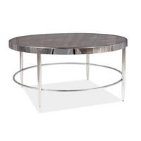 COUCHTISCH Aurora Marmor / Chrom 82 / 82 / 40cm - Schwarz/Grau, Holz/Metall (82/82/40cm) - Feldmann-Wohnen