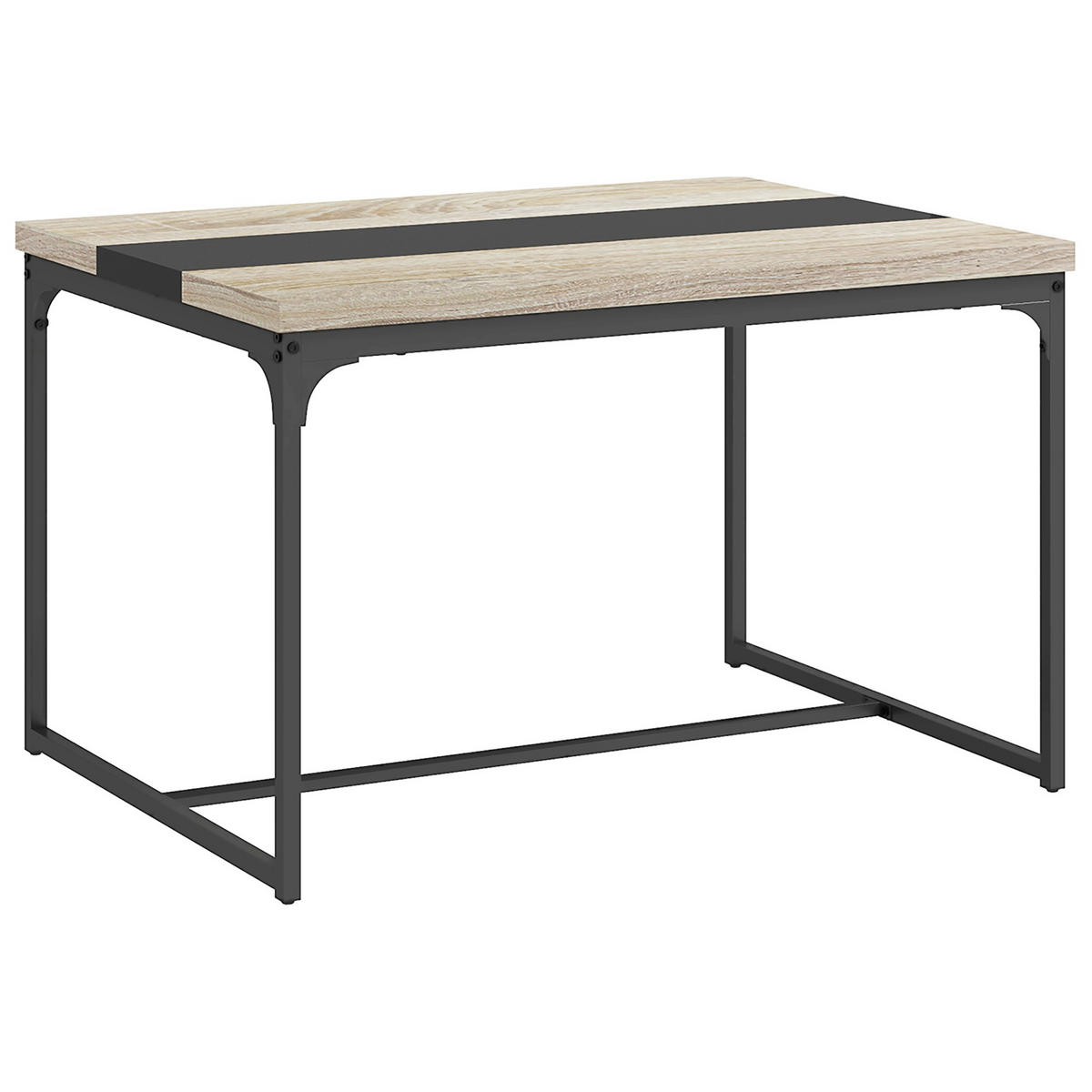 ESSTISCH im Industriestil für 6 Personen 120/89/75,5 cm schwarz. - Brombeere, Metall (89/120/75.5cm)