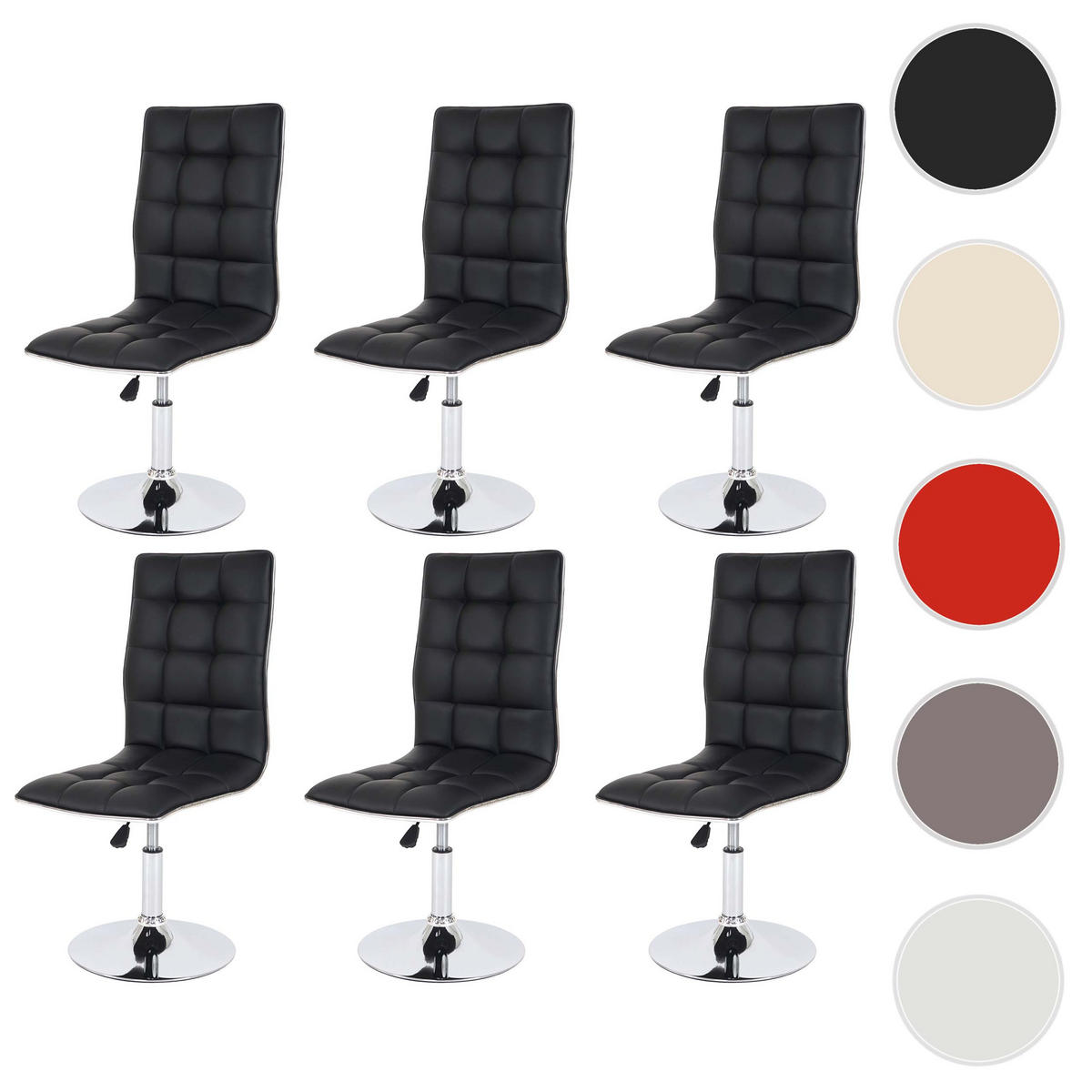 ESSZIMMERSTUHL Schwarz 6er-Set - Schwarz, Textil (43/103/54cm) - MCW