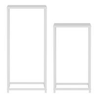 SÄULENTISCH-SET 2 TLG. Åseral - Weiß, Metall (34/34/74cm) - [en.casa]