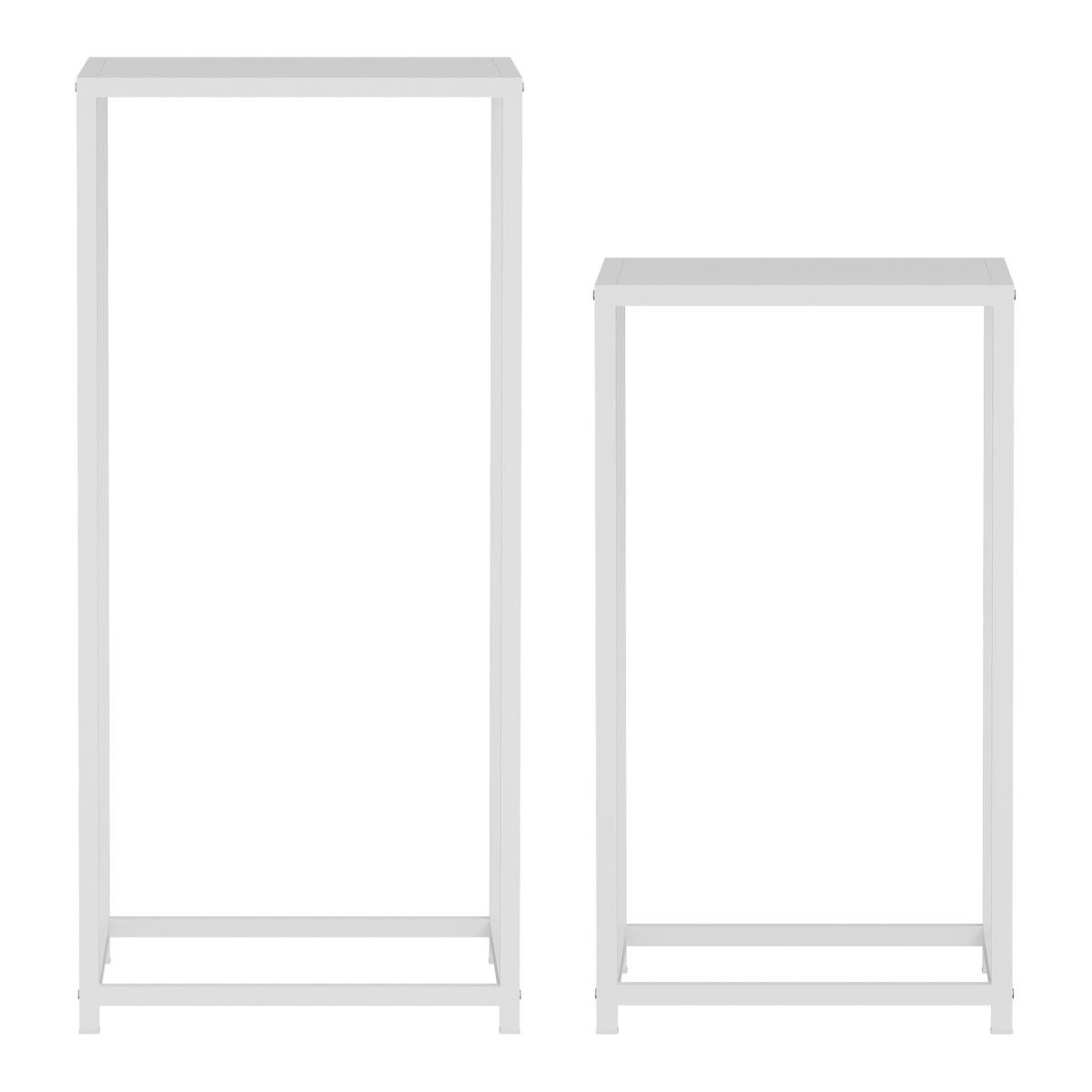 SÄULENTISCH-SET 2 TLG. Åseral - Weiß, Metall (34/34/74cm) - [en.casa]