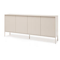 KOMMODE Noto mit 4 Türen und geriffelten Fronten, 200 cm - Kaschmir, Holzwerkstoff (204/38/87cm) - Beautysofa