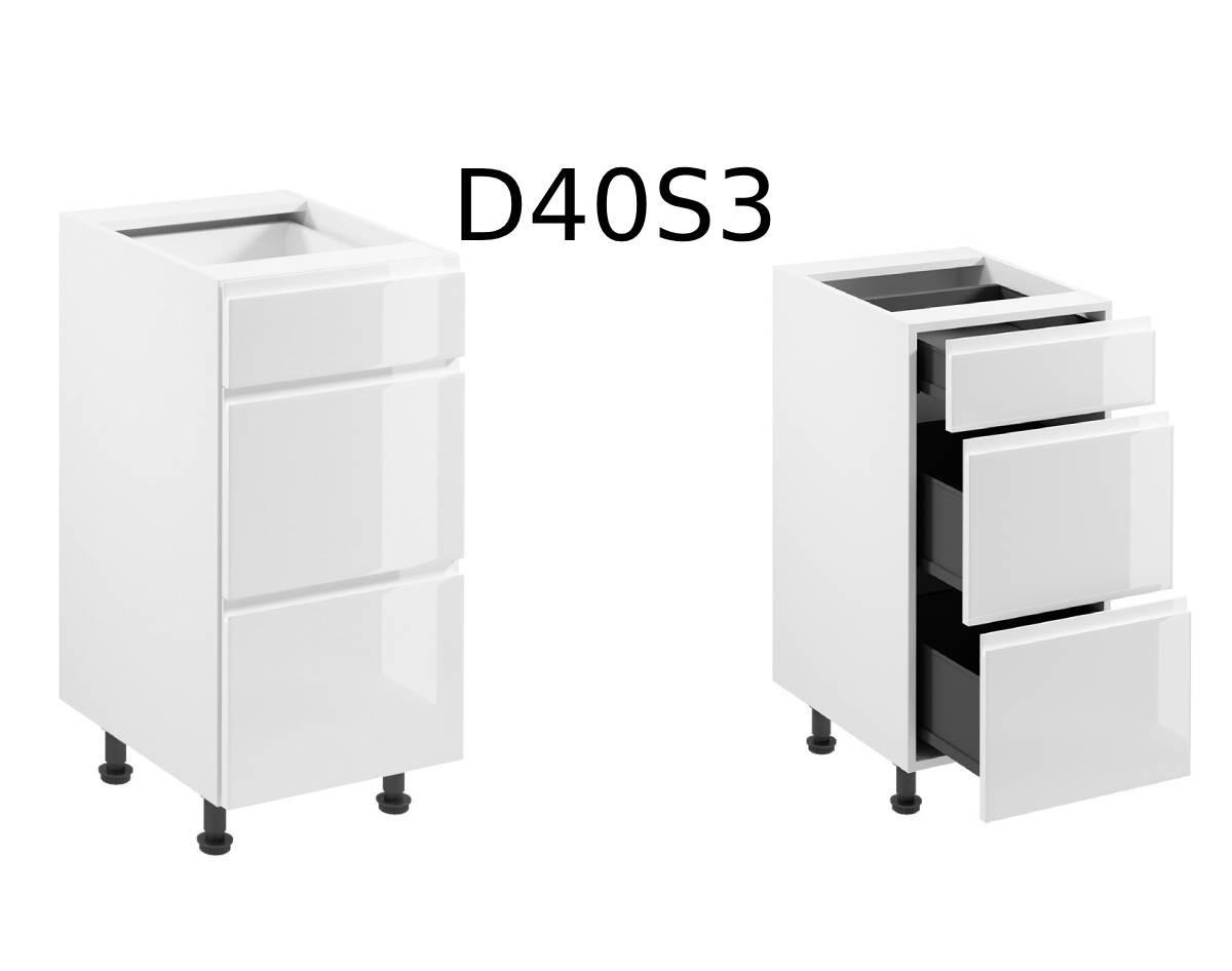 KÜCHENZEILE 300 cm - Aspen KA5-M300 - in Weiß/Hochglanz - Weiß Hochglanz, Holz (300/212/58cm)