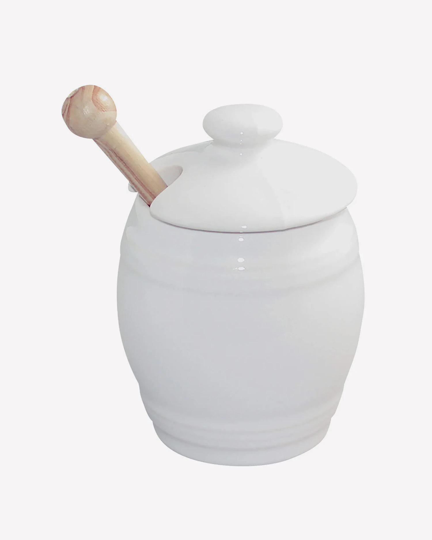 SENFFÄSSCHEN + DECKEL + SPATEN 13 cl Weiss - Weiß, Keramik (7/9/7cm) - Revol Porcelaine France