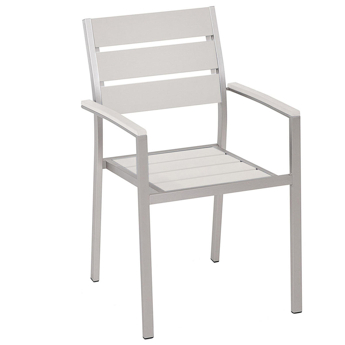 GARTENSTUHL 6er-Set Kunstholz weiß Vernio - Weiß, Kunststoff (54/88/57cm) - Beliani