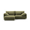 ECKSOFA links Torino aus Samt hellgrün 3 Sitzplätze - Hellgrün, Textil (170/220cm) - Micadoni