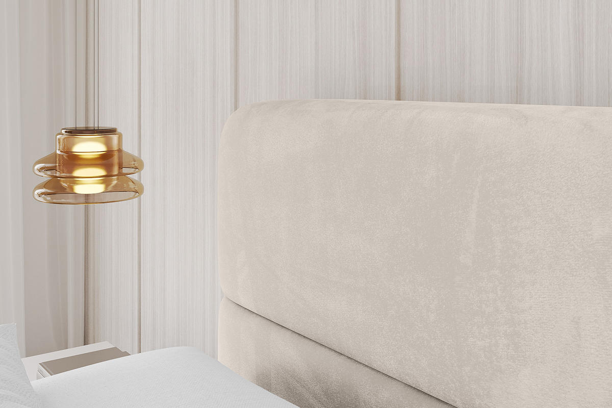 POLSTERBETT mit Bettkasten und Lattenrost, Boxbett ohne Matratze - ELVA 200x200 Beige - Beige, Holzwerkstoff/Textil (200/200cm) - ALTDECOR