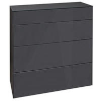 KOMMODE Elfi 82x42x89 Hochglanz Anthrazit/Glas Anthrazit - Anthrazit, Holzwerkstoff (82/89/42cm) - 58aufmkessel